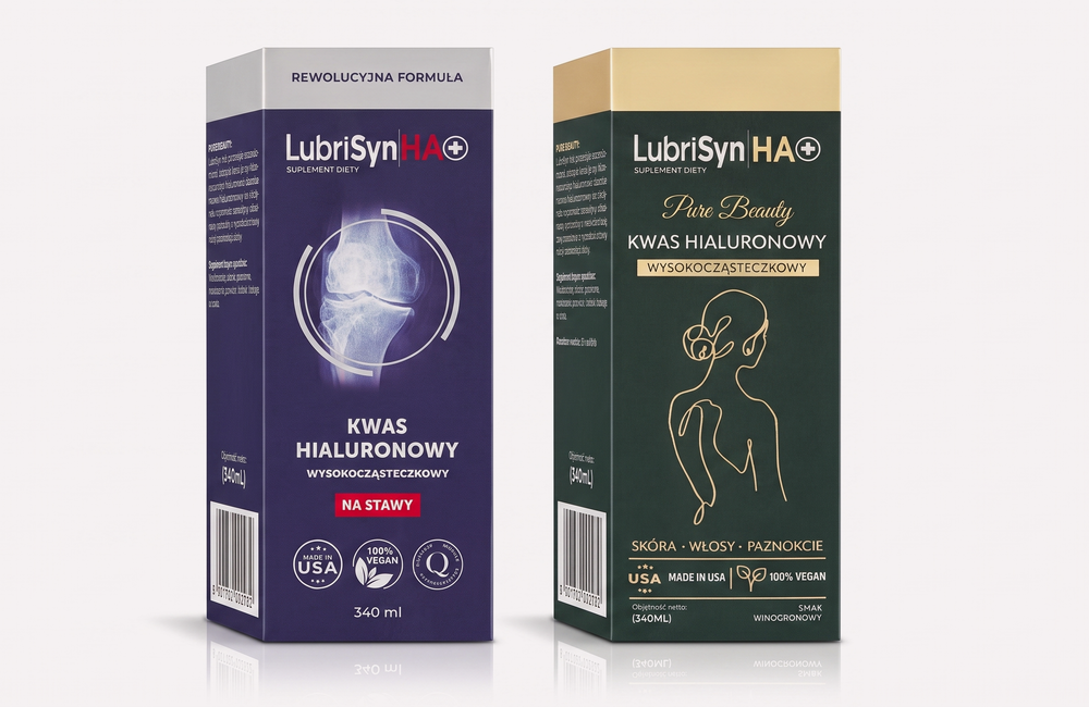 Produkty LubriSyn HA+ — butelki i kartoniki NA STAWY i PURE BEAUTY